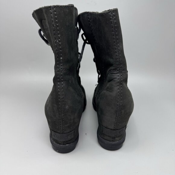 Sorel Joan of Arctic Wedge II Ankle Boots Womens 10 Black Leather Booties - Picture 5 of 9